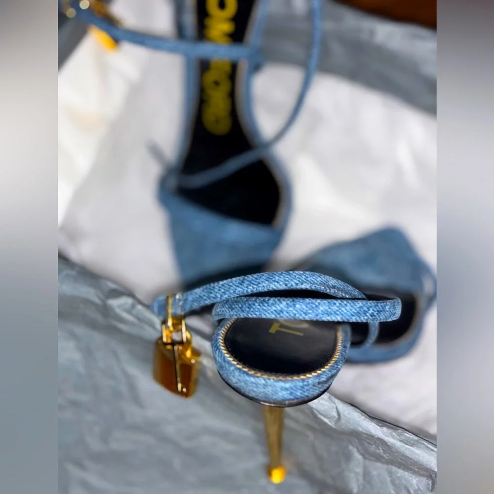 Tom Ford Denim PadLock Heels - Picture 9 of 14